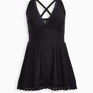 Torrid Black Lace One-Piece Swimsuit